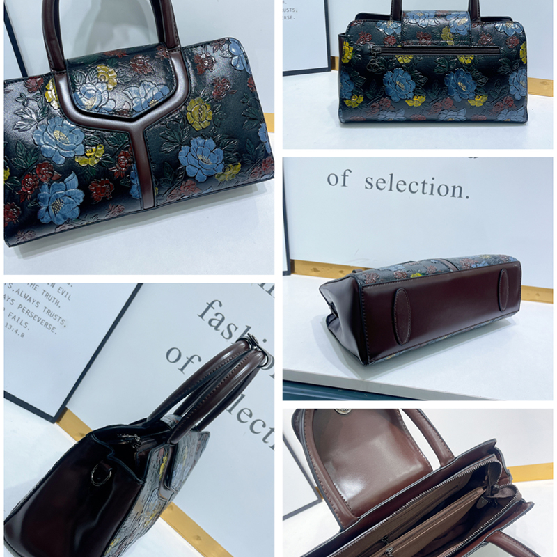 Vintage Floral Embossed Boston - Luxury Bags Vegan Leather review and price