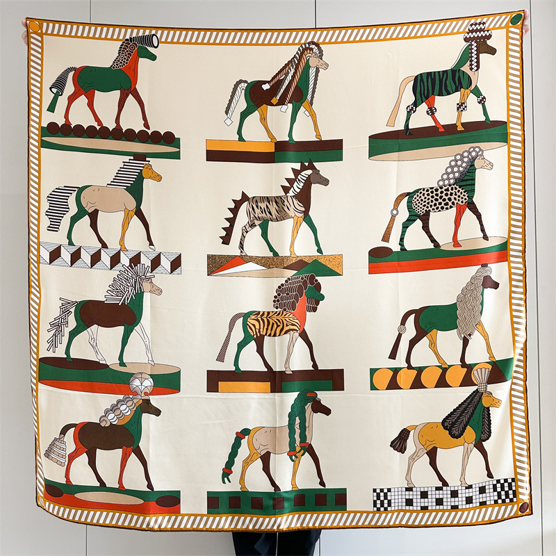 Twill Silk Scarf 135CM Women H - Luxury Bags And Accessories review and price