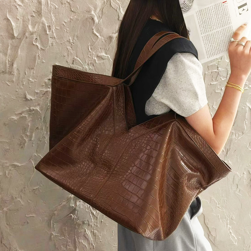 Oversized Crocodile Pattern To - Luxury Bags Vintage review and price