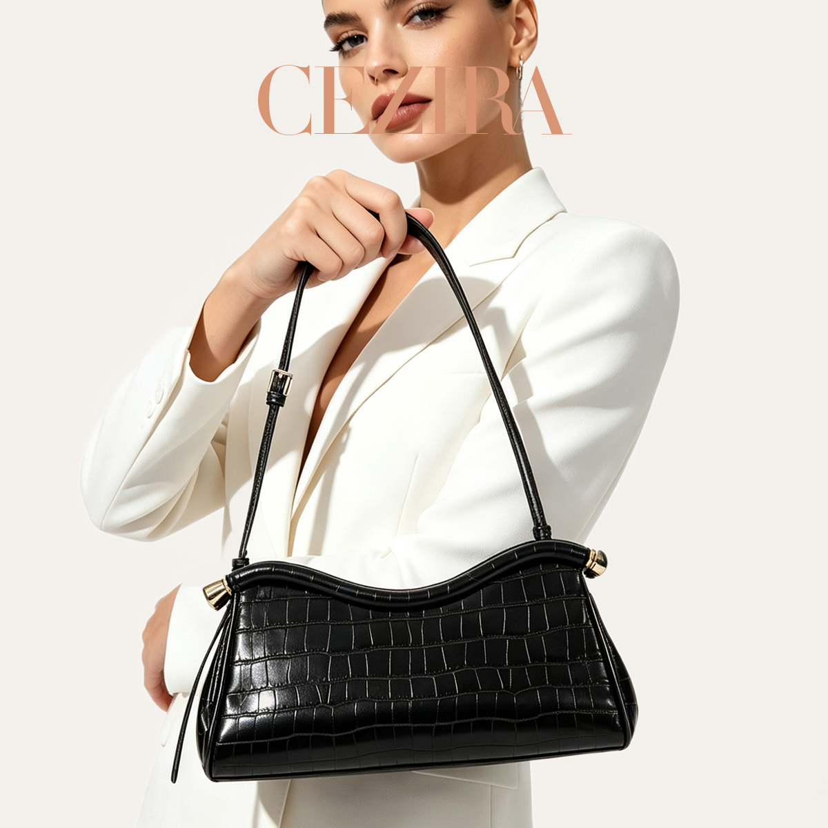 CR Luxury Crocodile Texture Sh - Luxury Bags Vegan Leather review and price