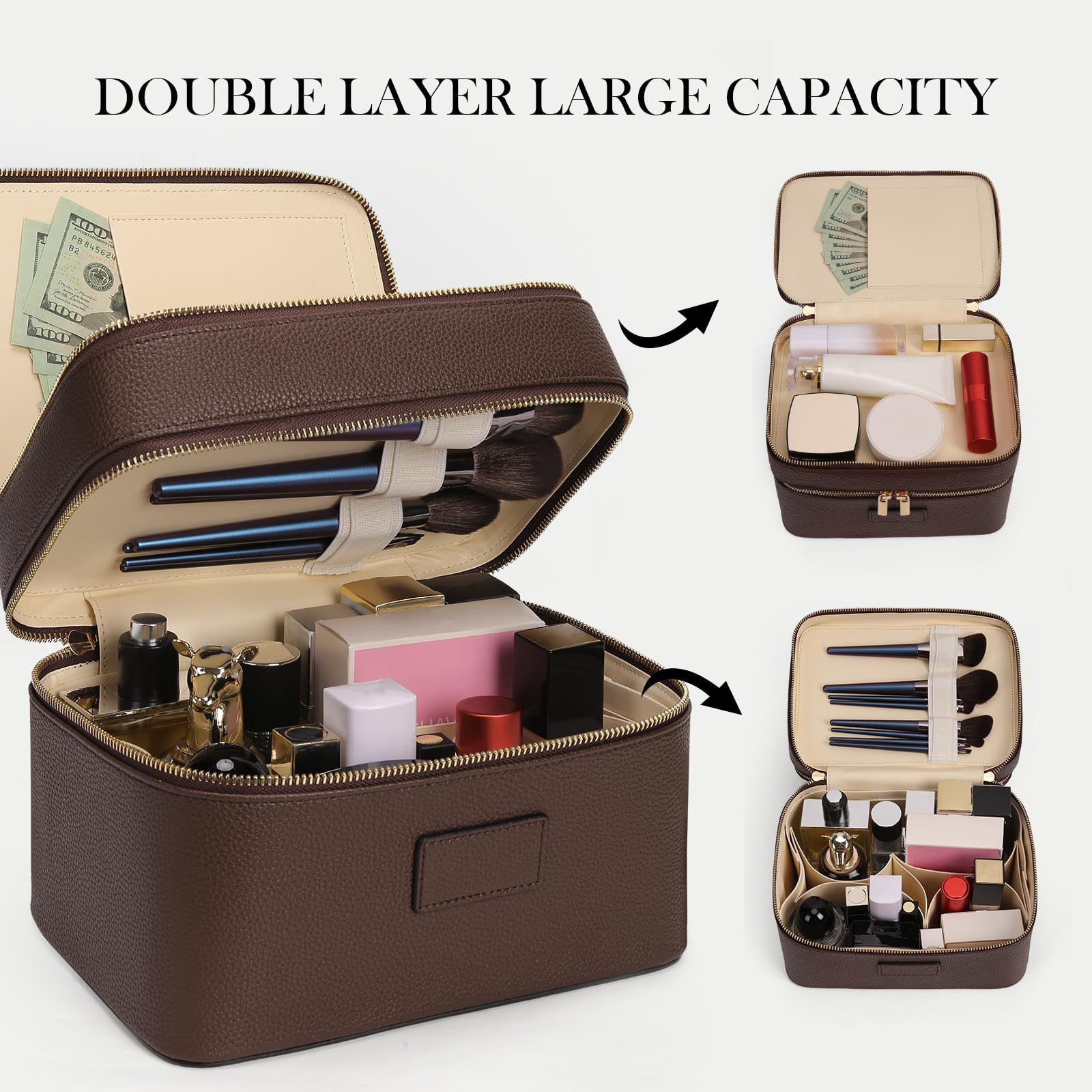 Large Capacity Double-layer Lu - Luxury Bags Leather review and price