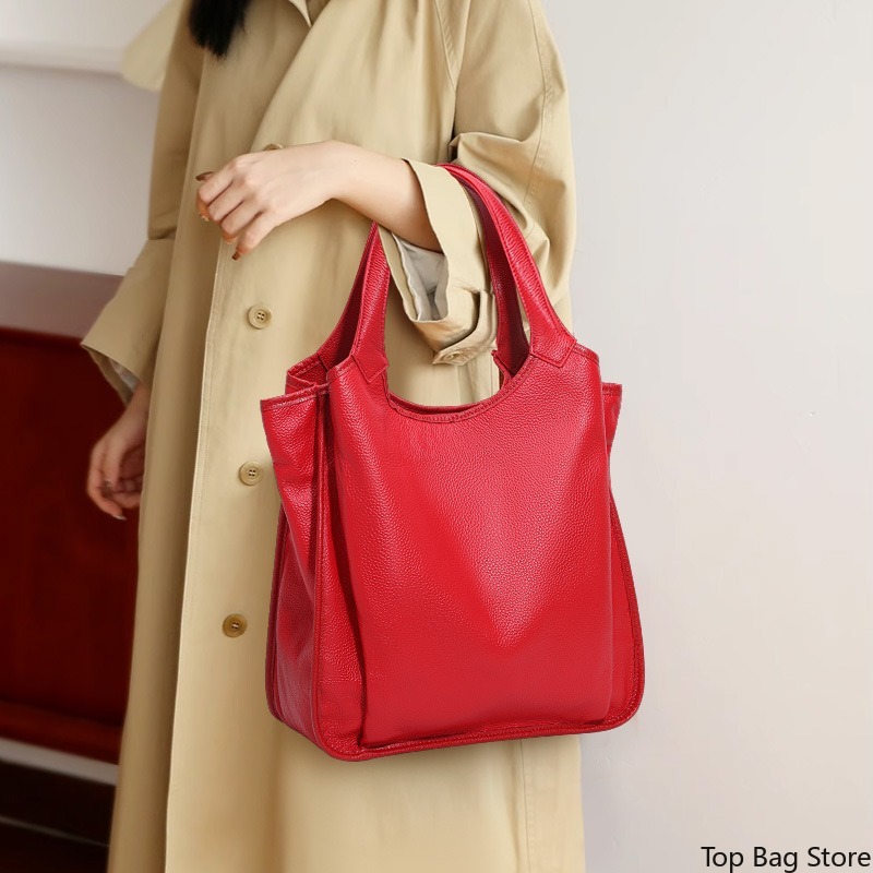 Genuine Leather Shoulder Tote  - Quiet Luxury Bags Tote review and price
