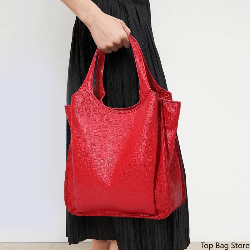 Genuine Leather Shoulder Tote  - Quiet Luxury Bags Tote review and price