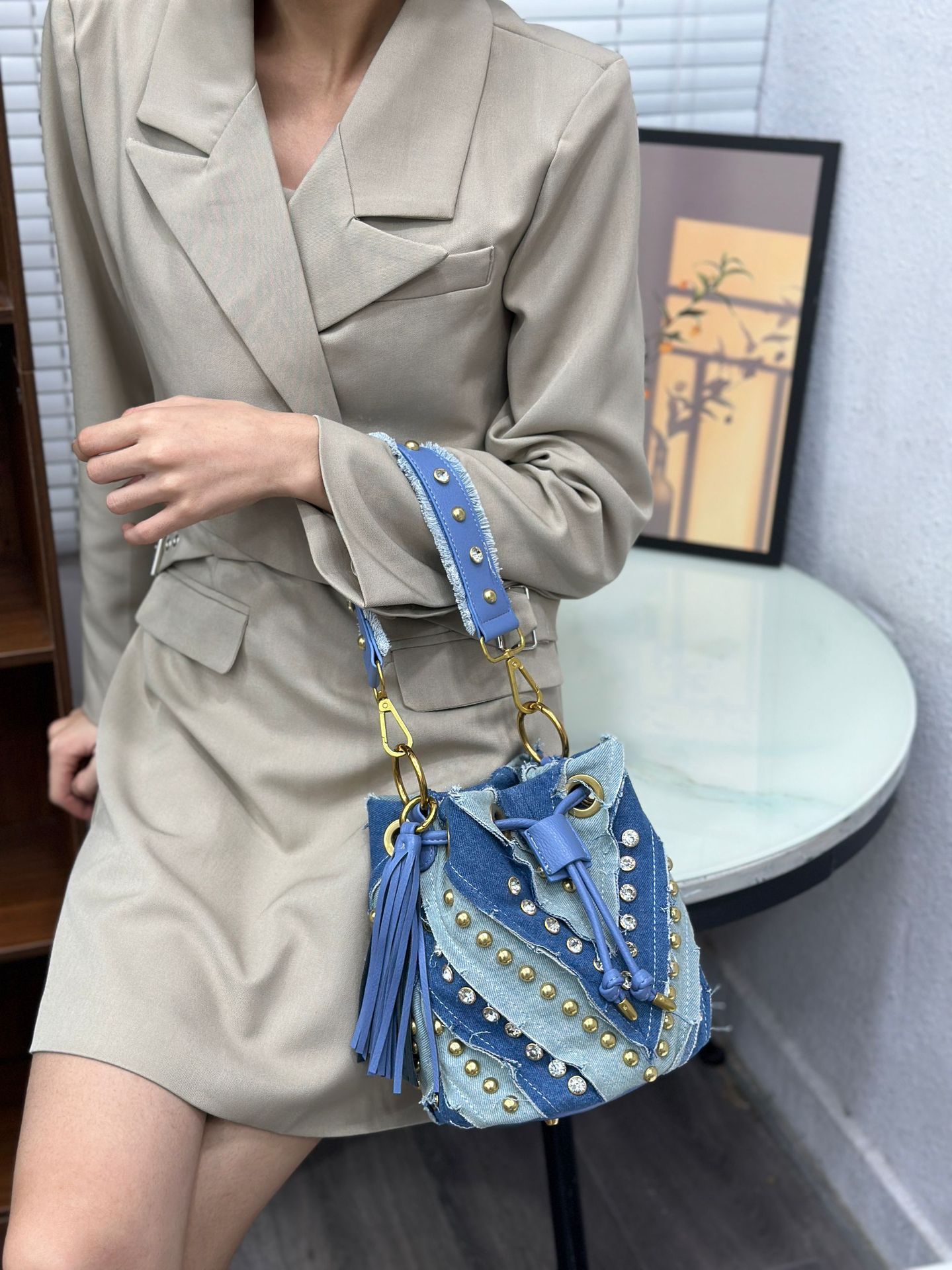 Light Luxury Fashionable Diamo - Luxury Bags Denim review and price