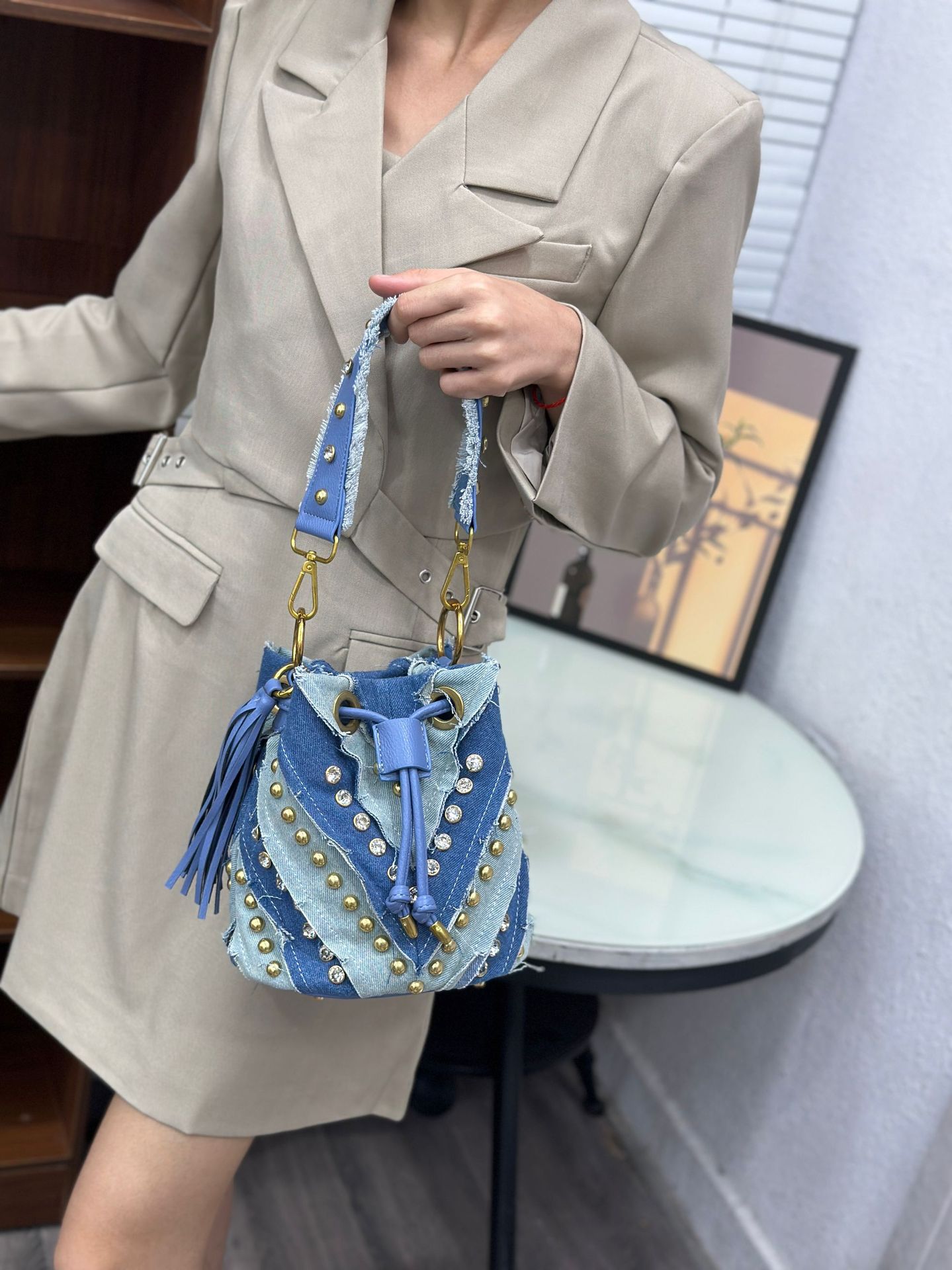 Light Luxury Fashionable Diamo - Luxury Bags Denim review and price