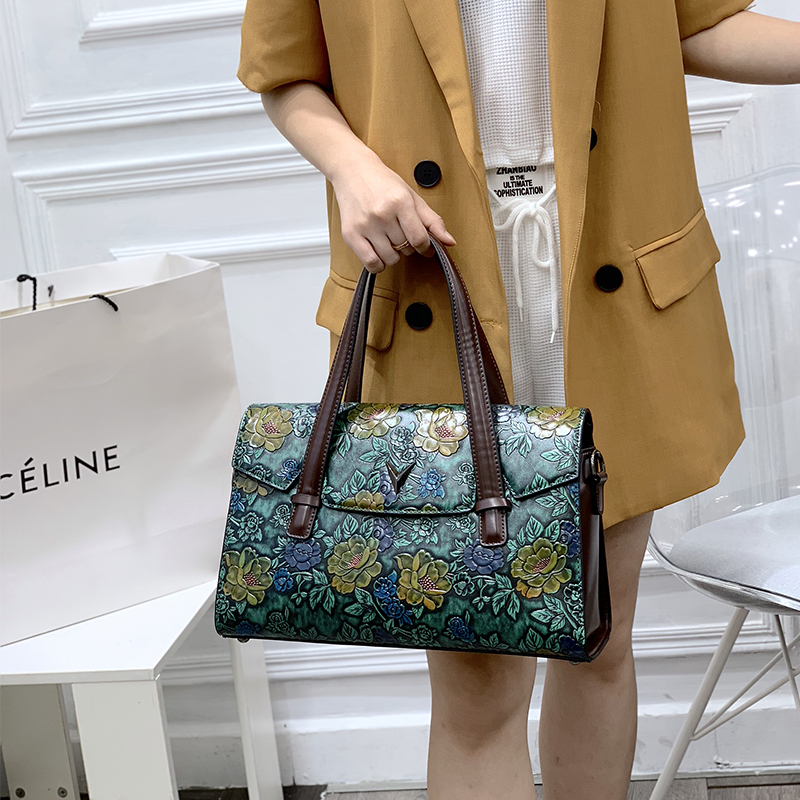 Vintage 3D Embossed Floral Han - Luxury Bags Vegan Leather review and price