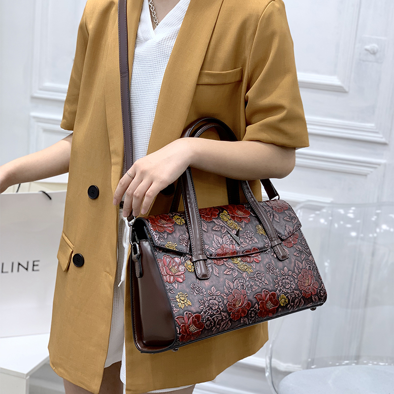 Vintage 3D Embossed Floral Han - Luxury Bags Vegan Leather review and price