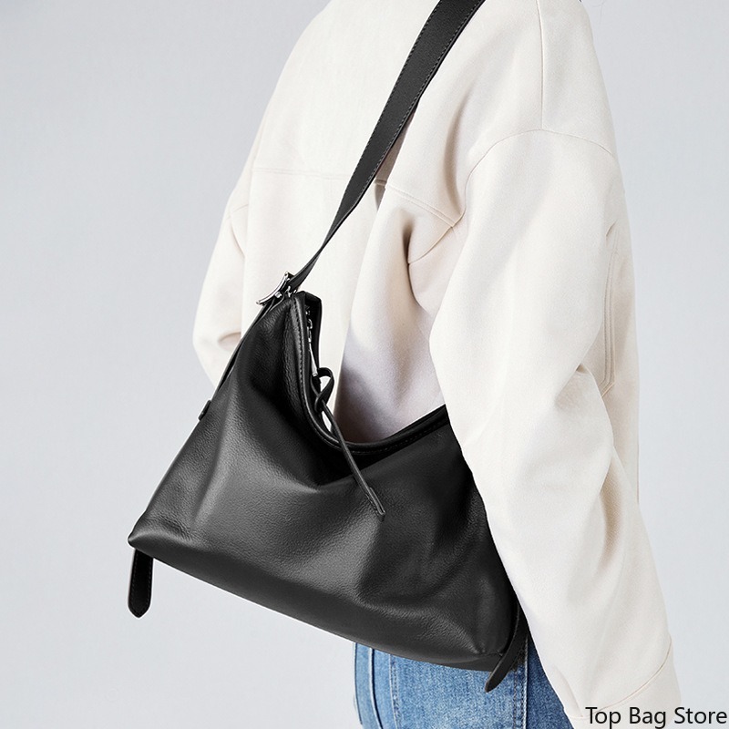 Genuine Leather Shoulder Tote  - Quiet Luxury Bags Tote review and price