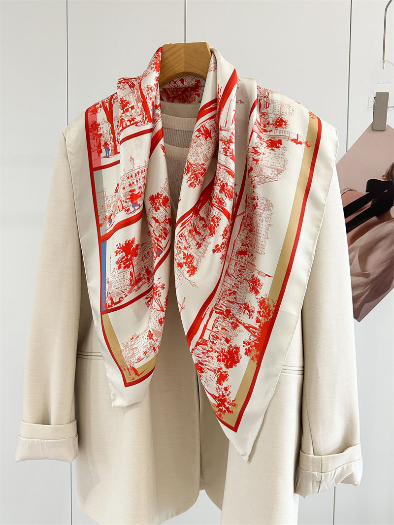 Red Silk Scarf Luxury 90cm Squ - Luxury Bags And Accessories review and price