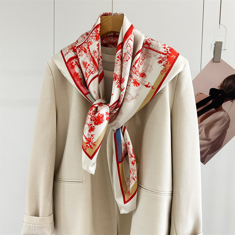 Red Silk Scarf Luxury 90cm Squ - Luxury Bags And Accessories review and price