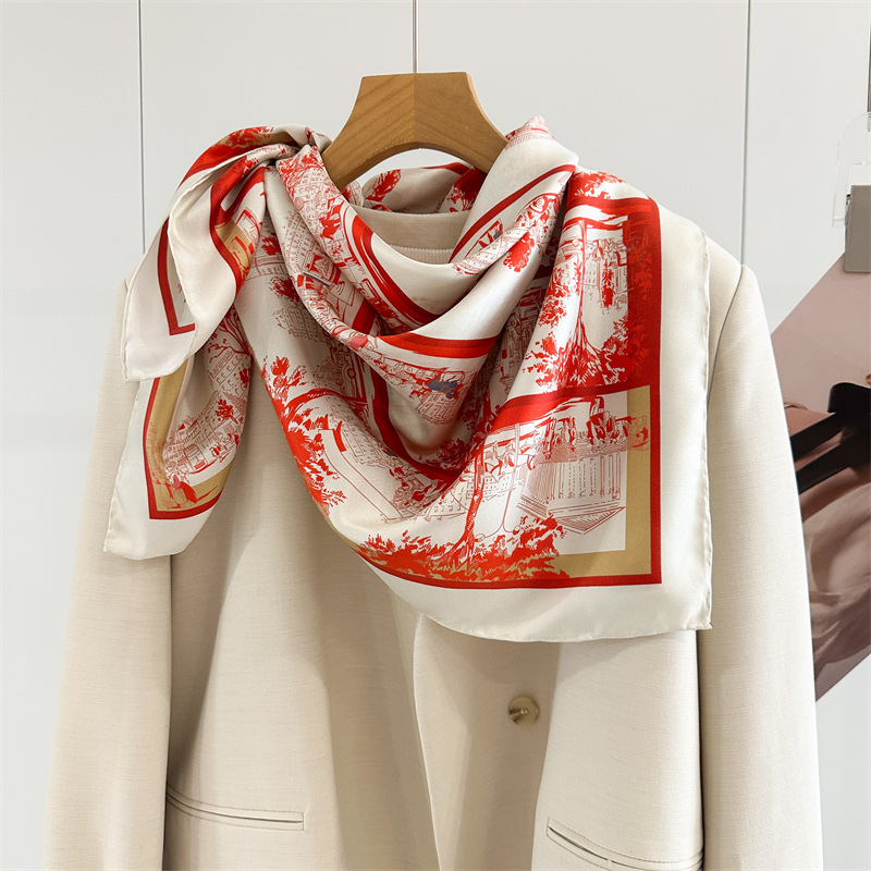 Red Silk Scarf Luxury 90cm Squ - Luxury Bags And Accessories review and price
