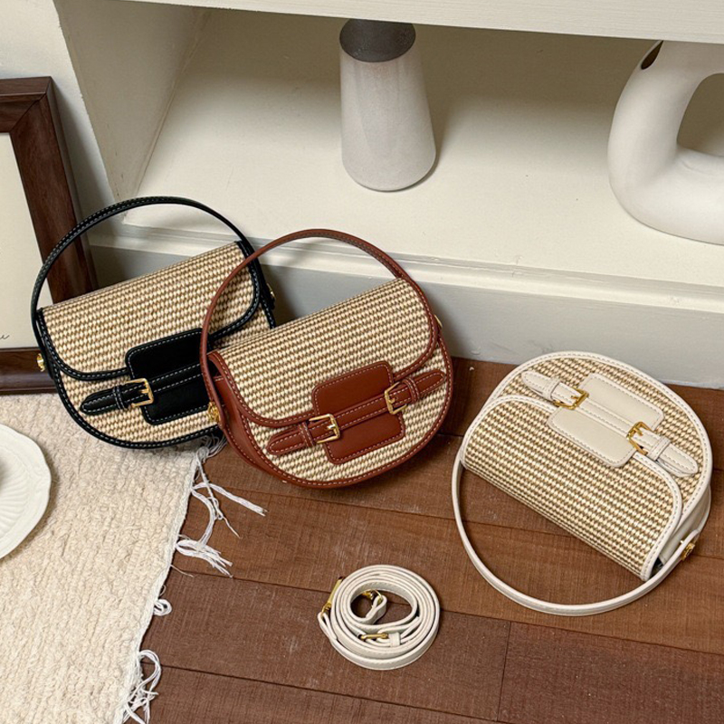 England Style Mini Straw Saddl - Luxury Bags Leather review and price