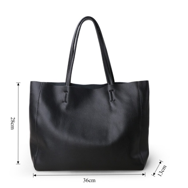 Genuine Leather Shoulder Tote  - Quiet Luxury Bags Tote review and price