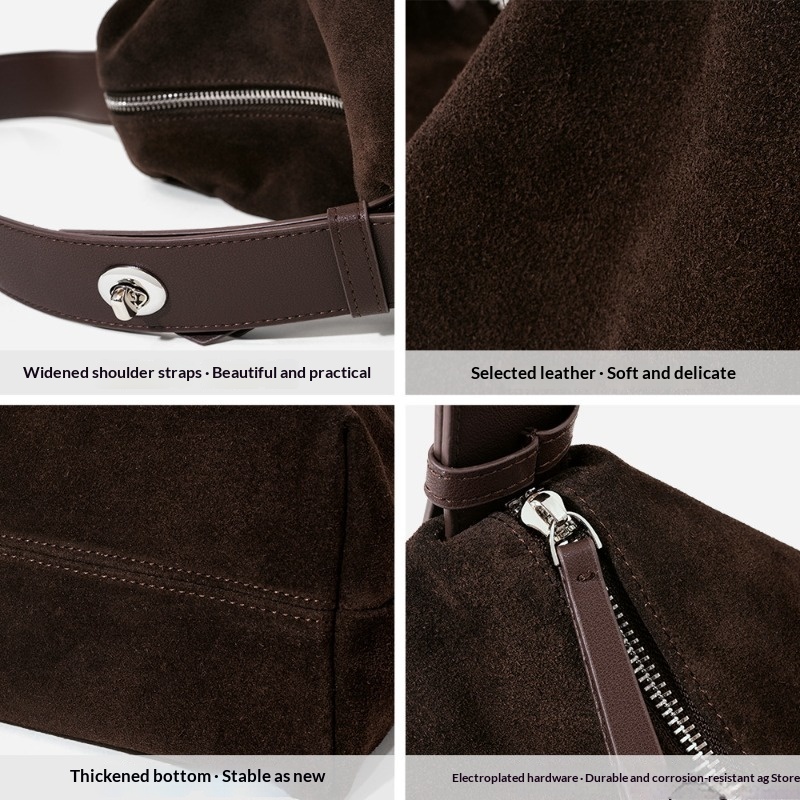 Genuine Leather Shoulder Tote  - Quiet Luxury Bags Tote review and price