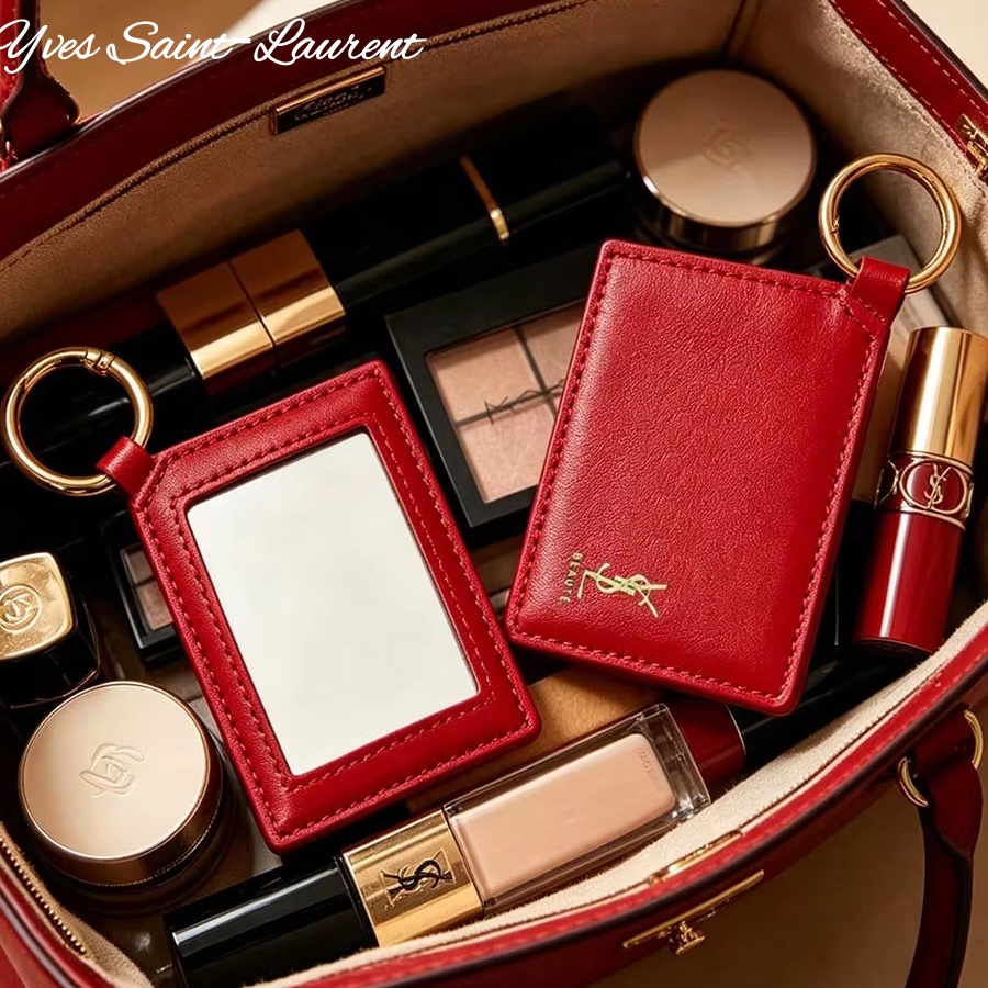 YSL  Red Leather Square Mini P - Luxury Bags Leather review and price